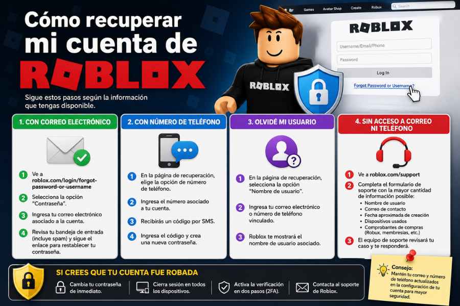 Cómo recuperar mi cuenta de Roblox