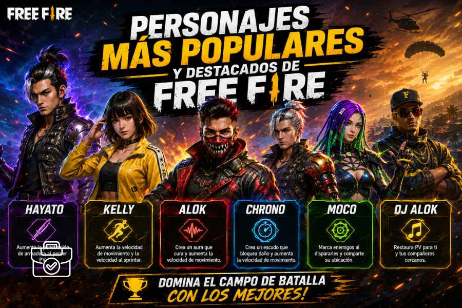 Los personajes más populares de Free Fire