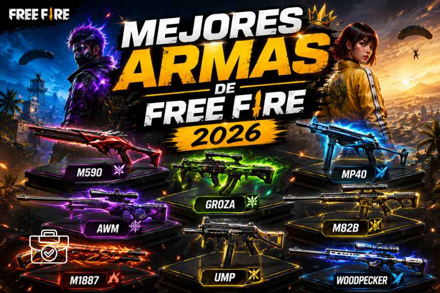 cuáles son las mejores armas de Free Fire en 2026